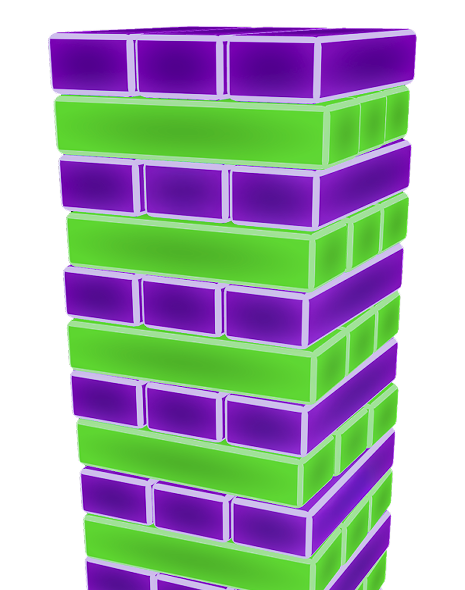 A tower of glowing blocks
